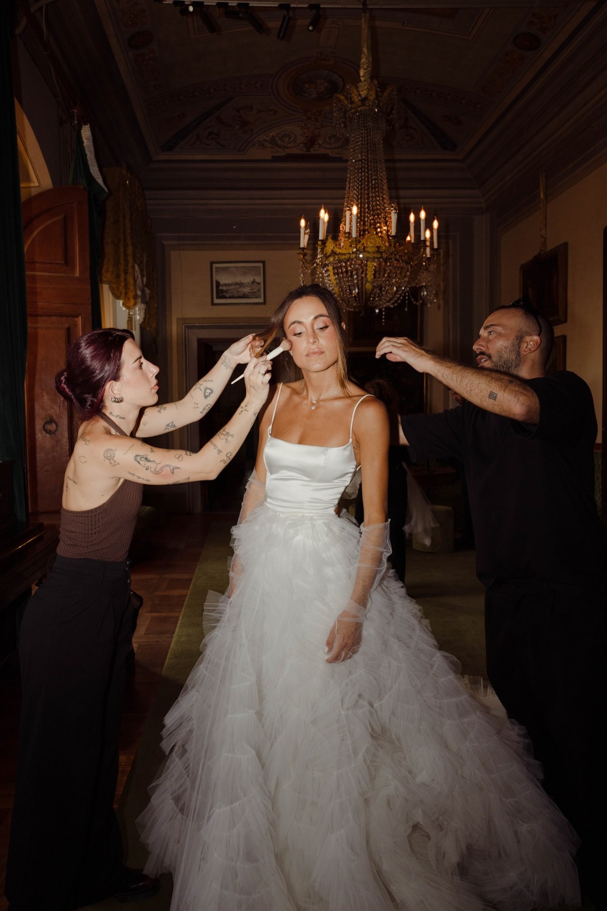 spaghetti strap wedding ballgown