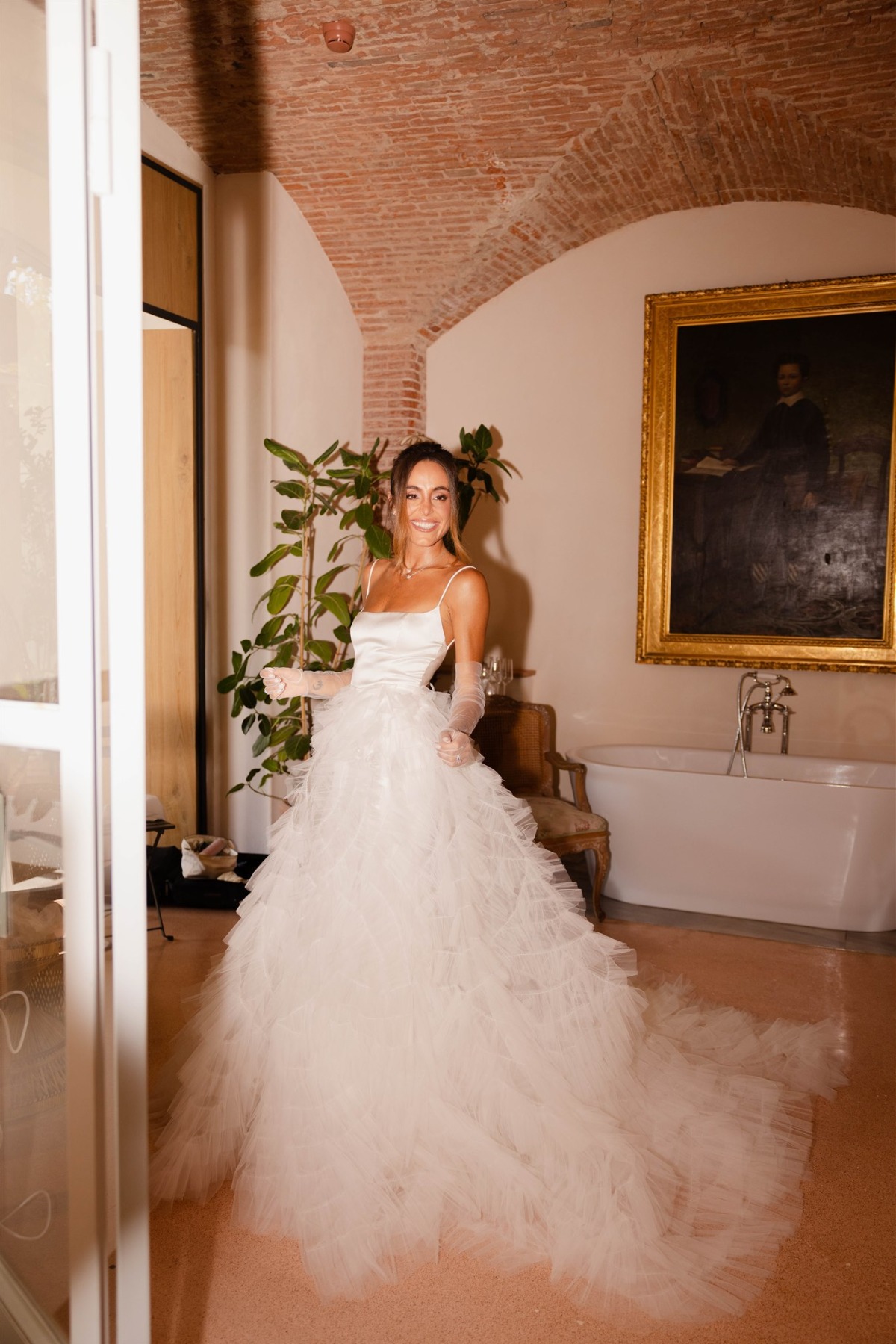 ruffle ballgown wedding dress