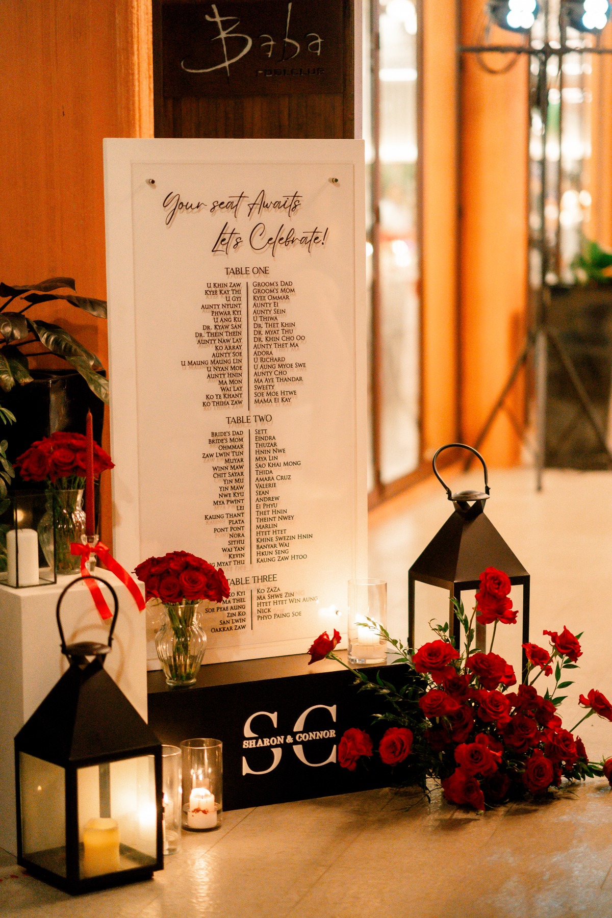banquet table seating chart