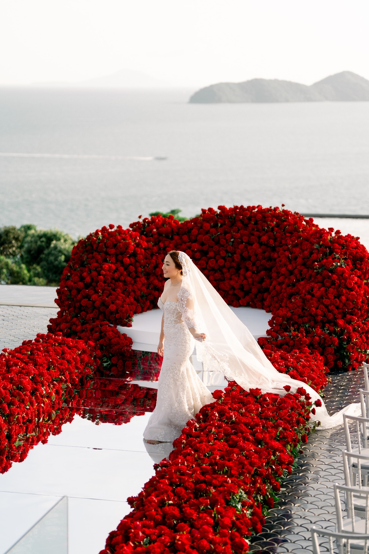 red rose Phuket wedding