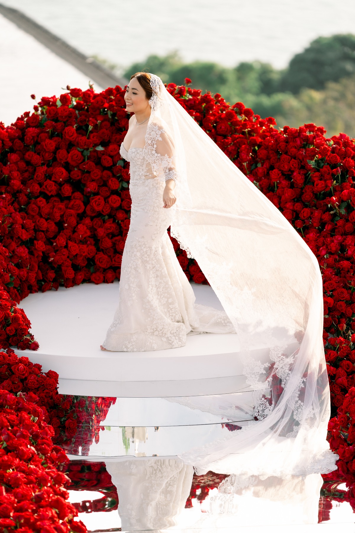mirrored wedding altar