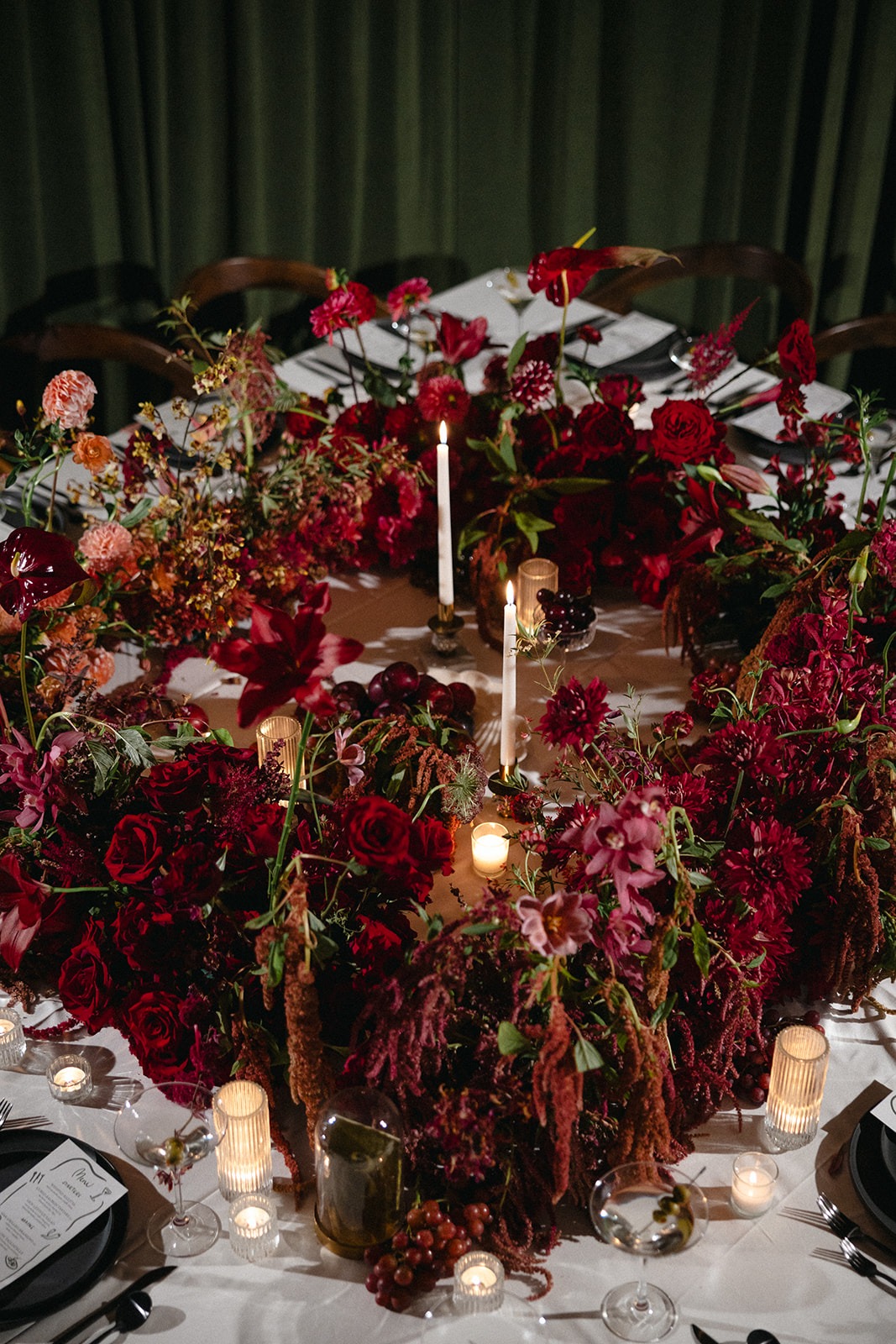 negative space wedding flower arrangement
