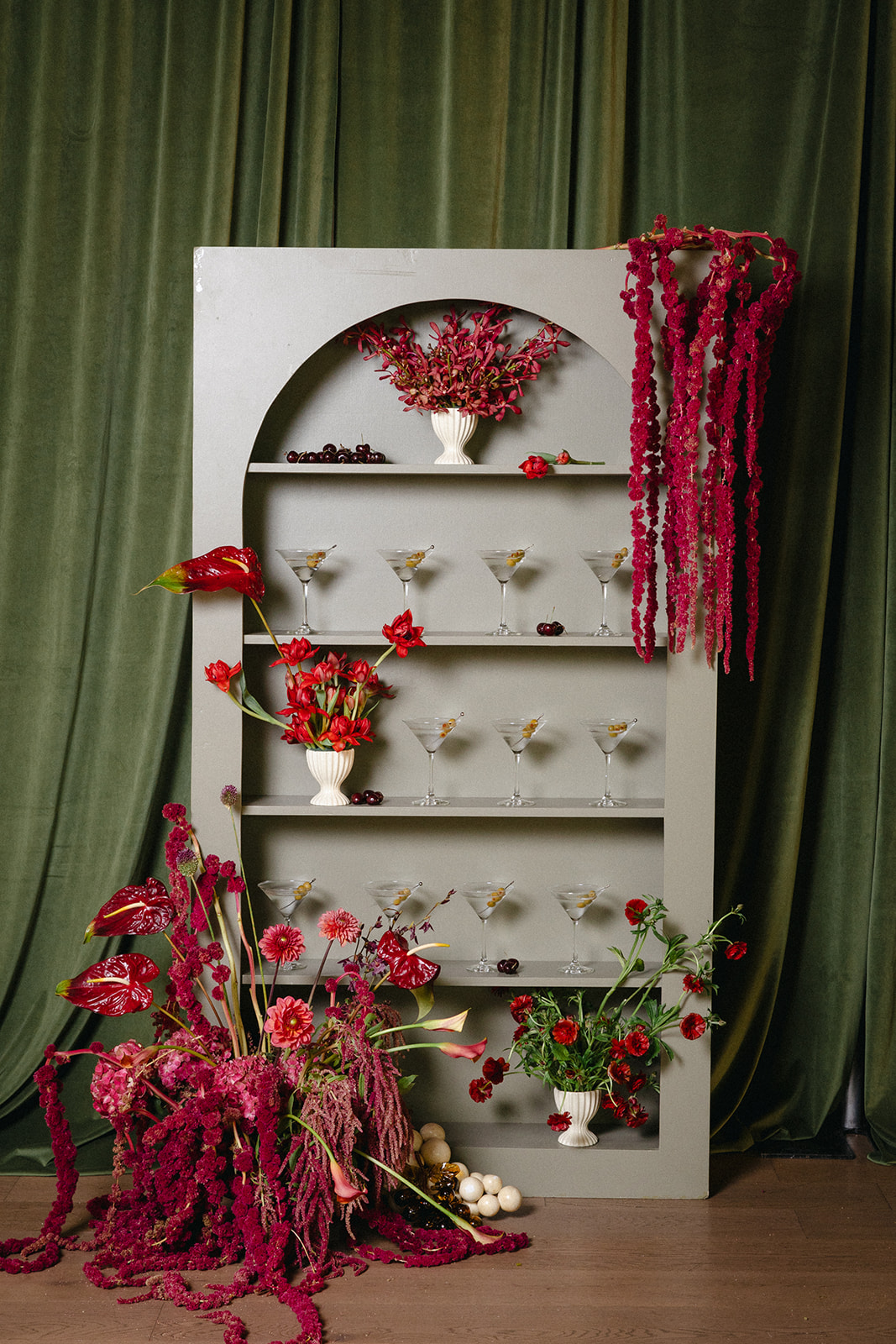 martini wall escort display for wedding