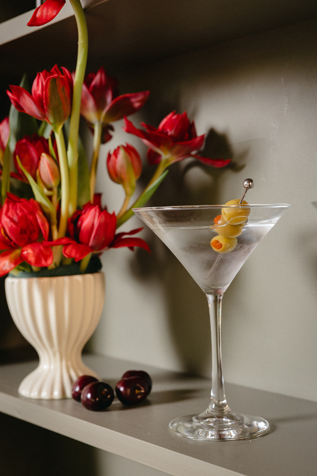 martini glass escort wall