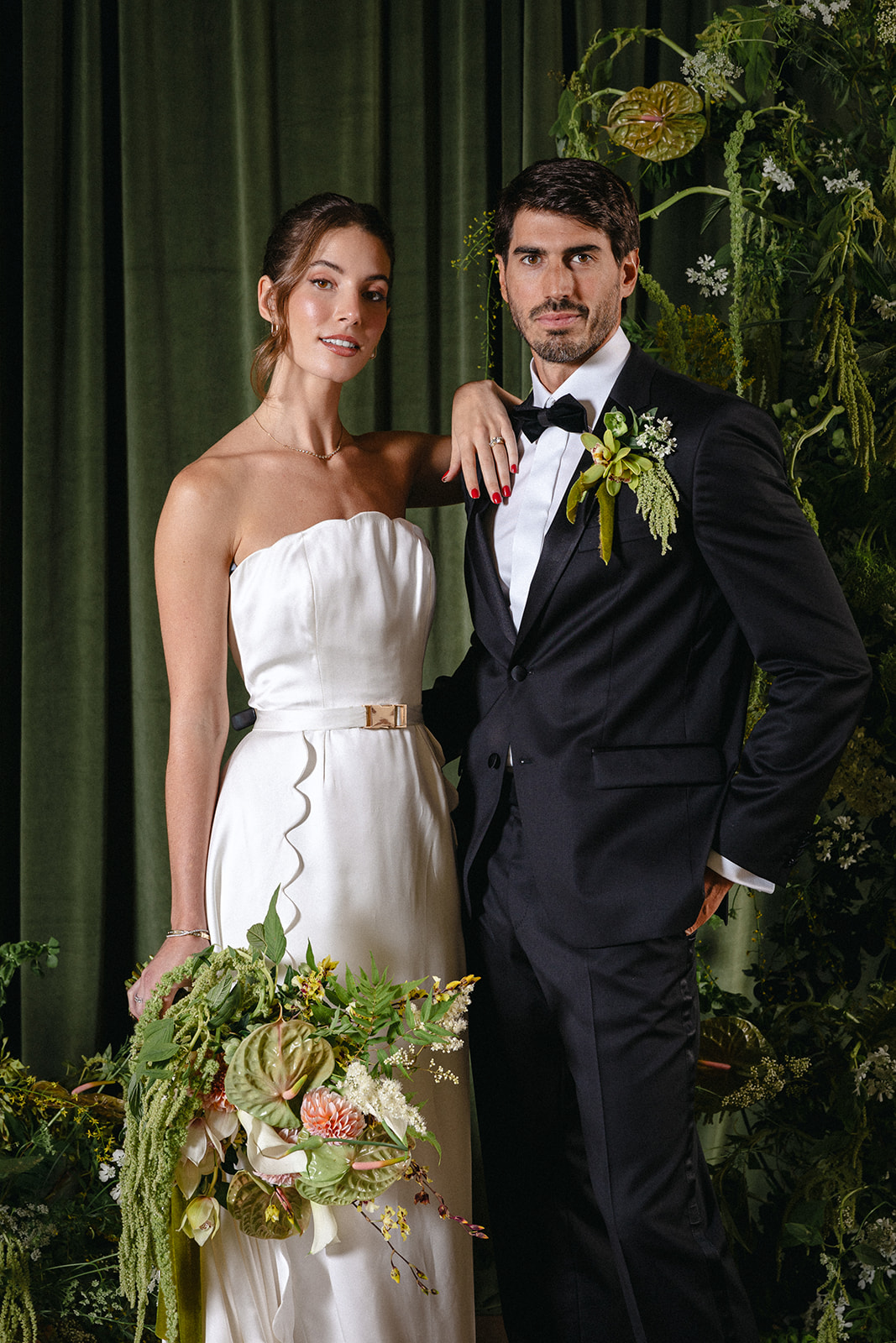 velvet drapes as wedding decor