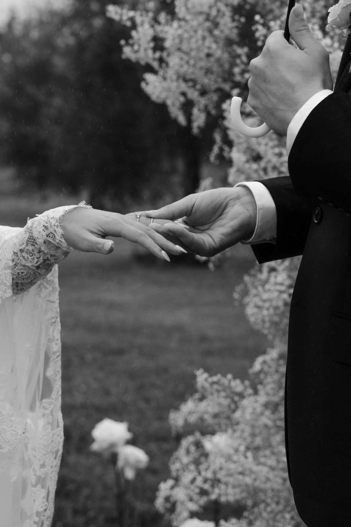 ring exchange close up at wedding