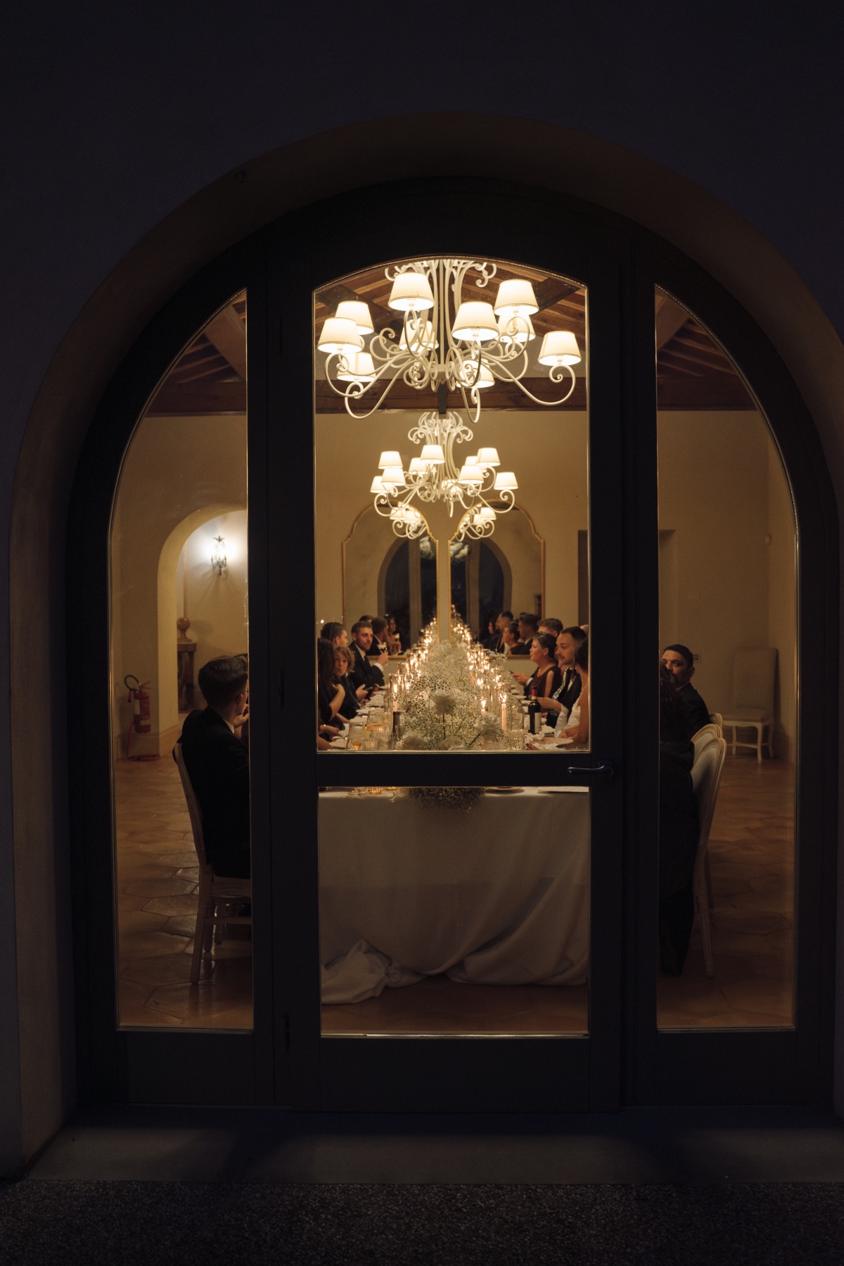 warm tuscan villa wedding reception