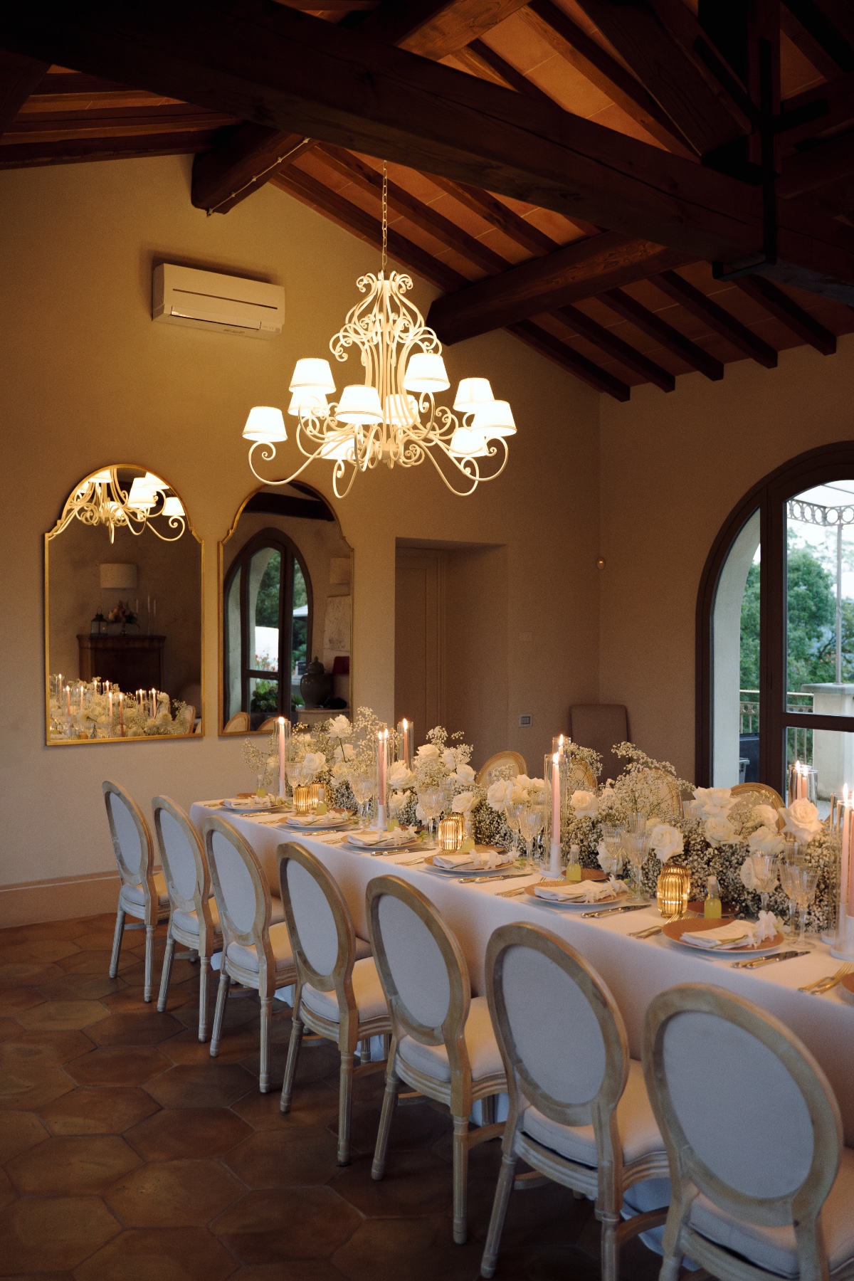 intimate villa wedding reception in tuscany