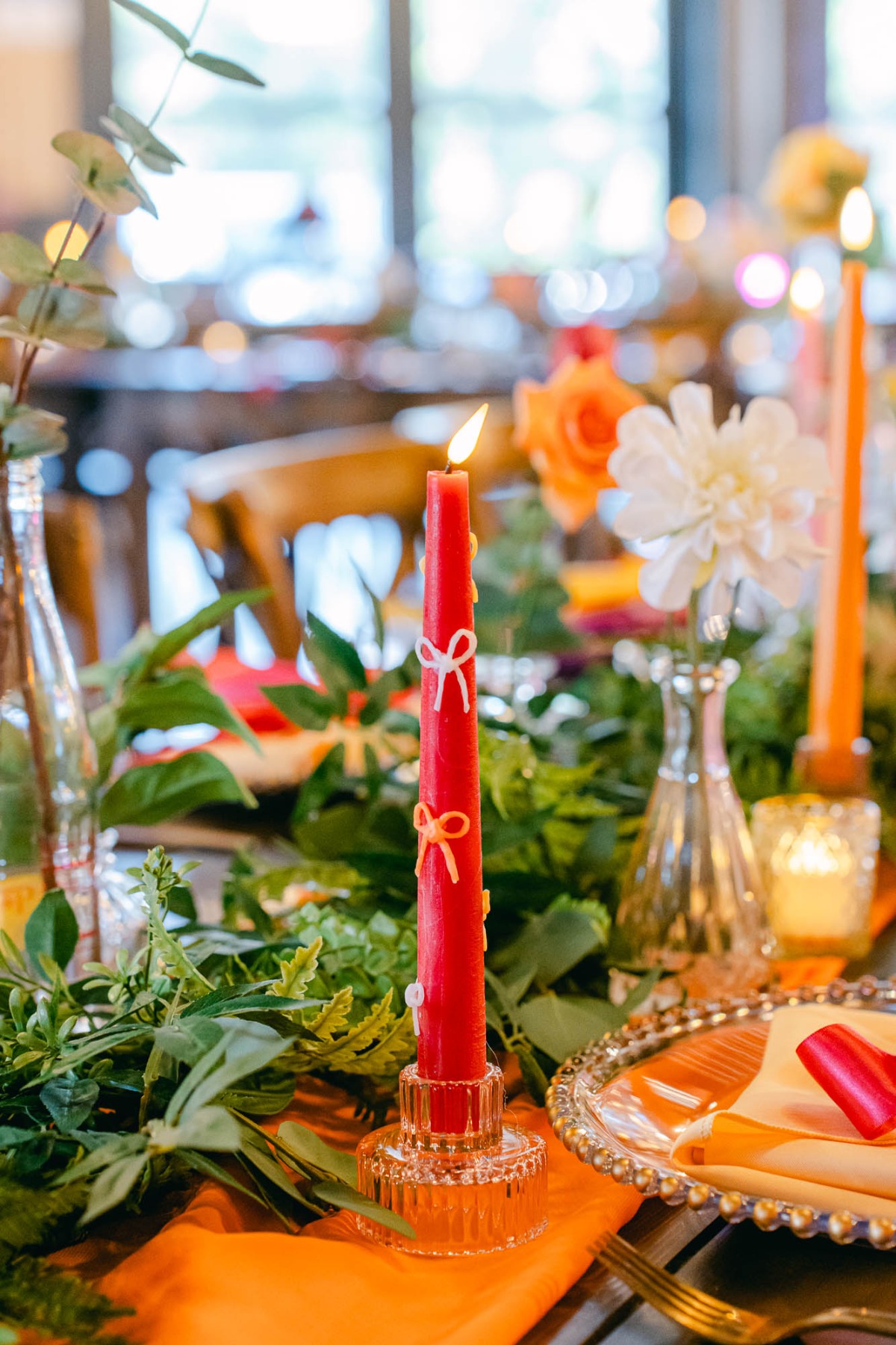 This summer wedding was a pink and orange disco delight
