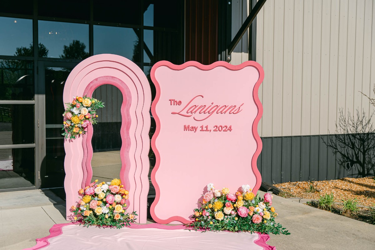 wavy wedding welcome sign