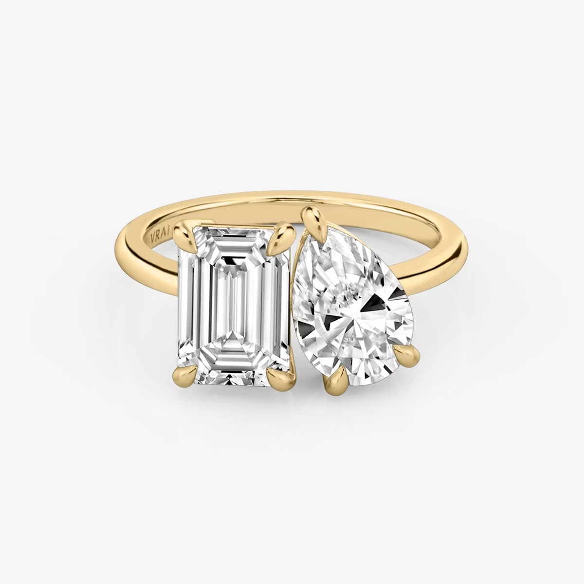 toi et moi diamond engagement ring by vrai