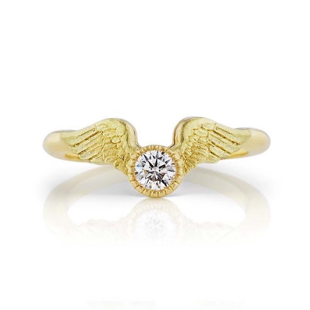 engagement ring with wings