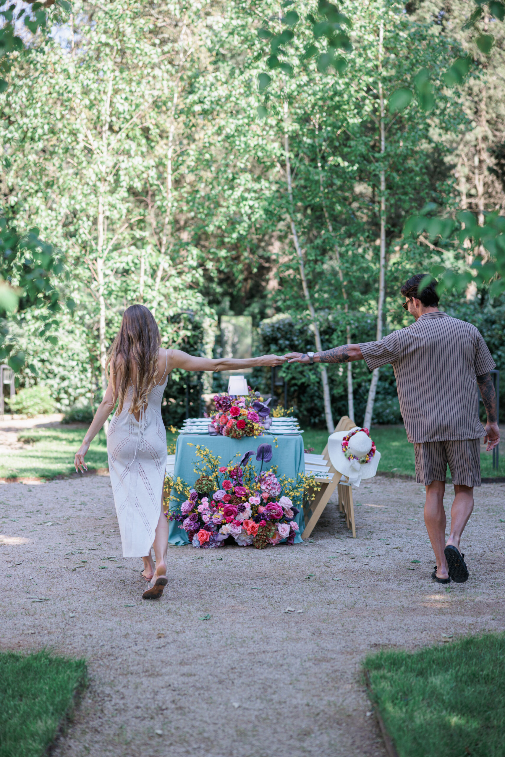Poolside Welcome Dinner Modern Wedding