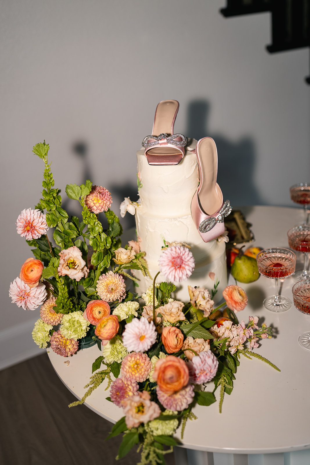 pink satin wedding shoes