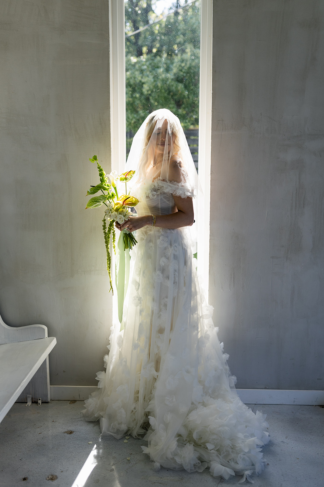 3d flowers on wedding gown