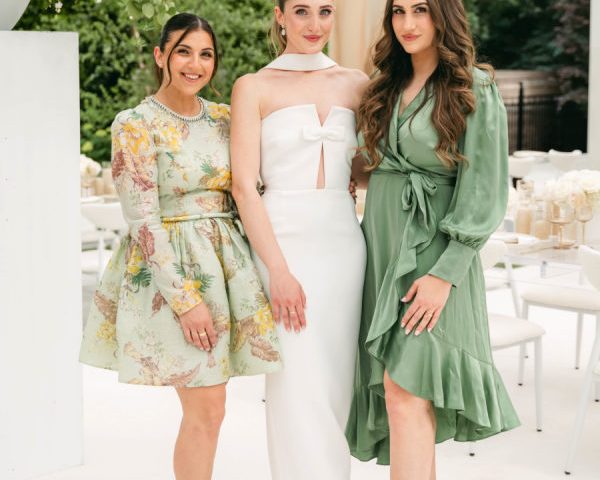 An Elegant Backyard Bridal Shower Adorned With Organic Draping, Boucle Fabrics and Neutral Tones