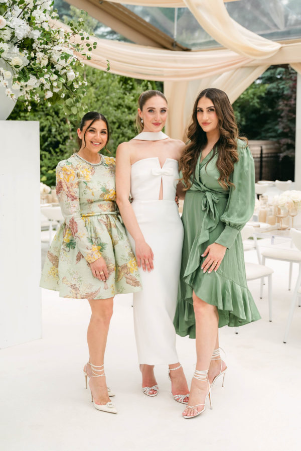 An Elegant Backyard Bridal Shower Adorned With Organic Draping, Boucle Fabrics and Neutral Tones