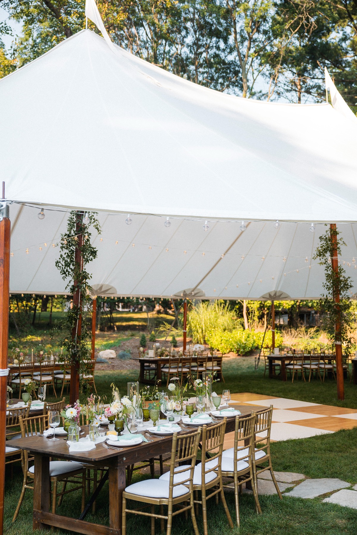 tented wedding in backyard