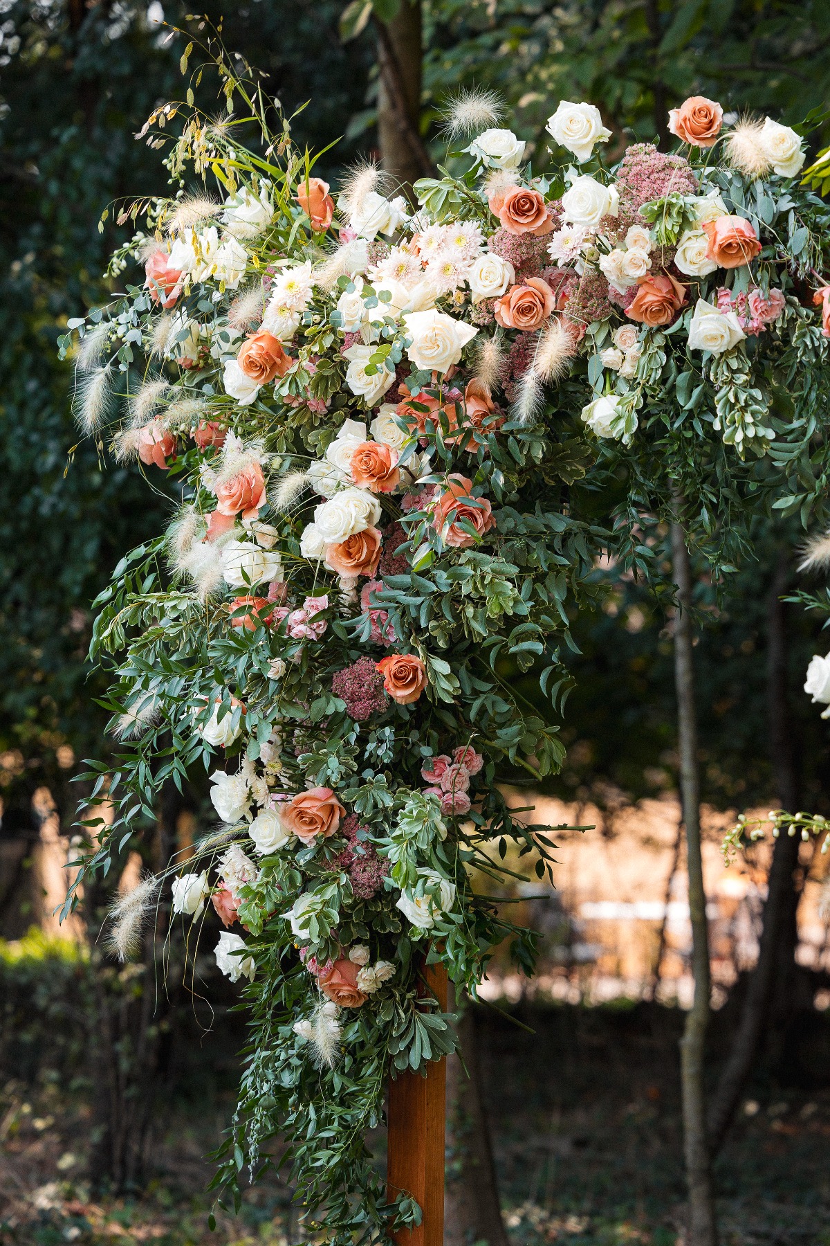 fall rose floral arch