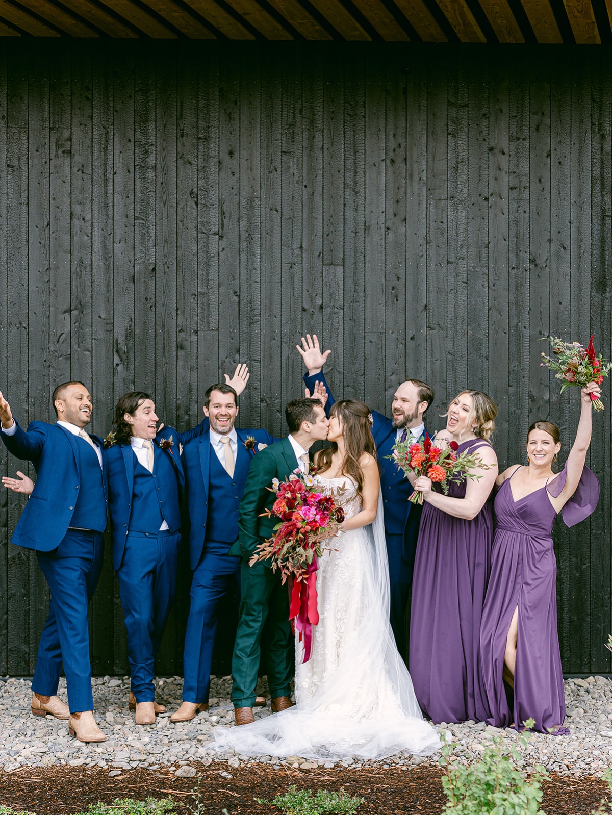 jewel tone wedding party 
