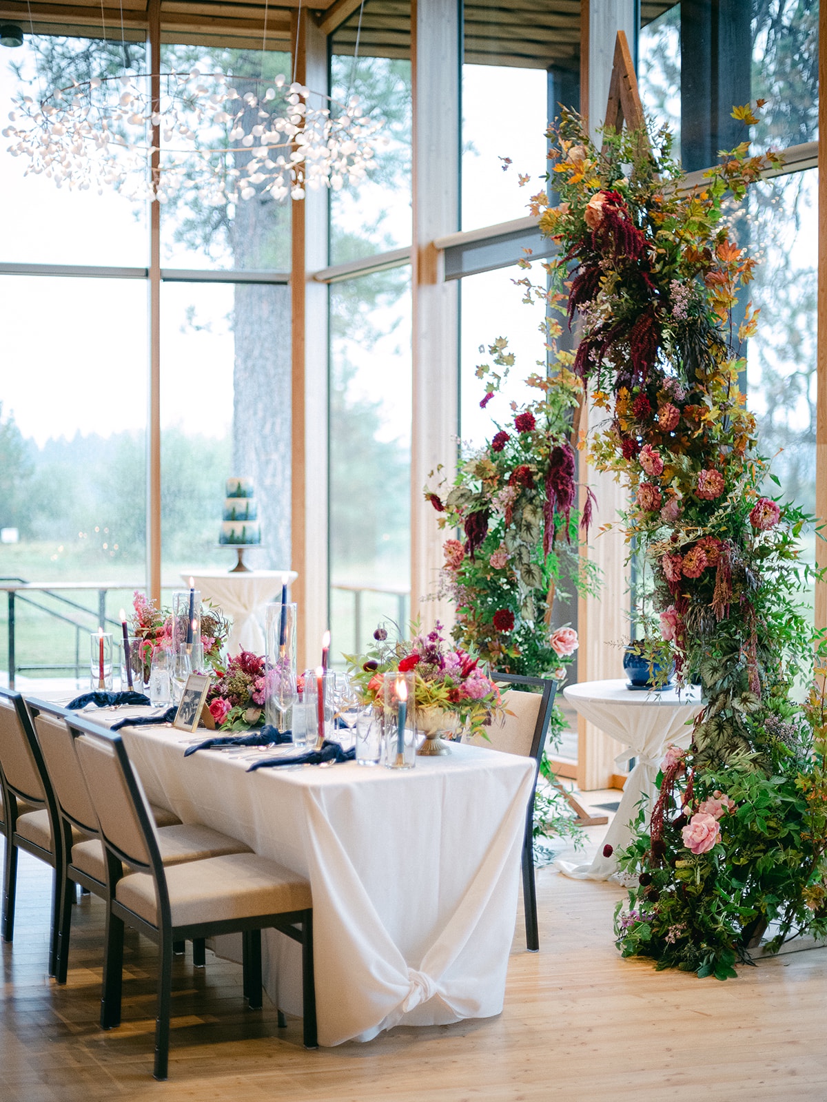 jewel tone wildflower centerpieces