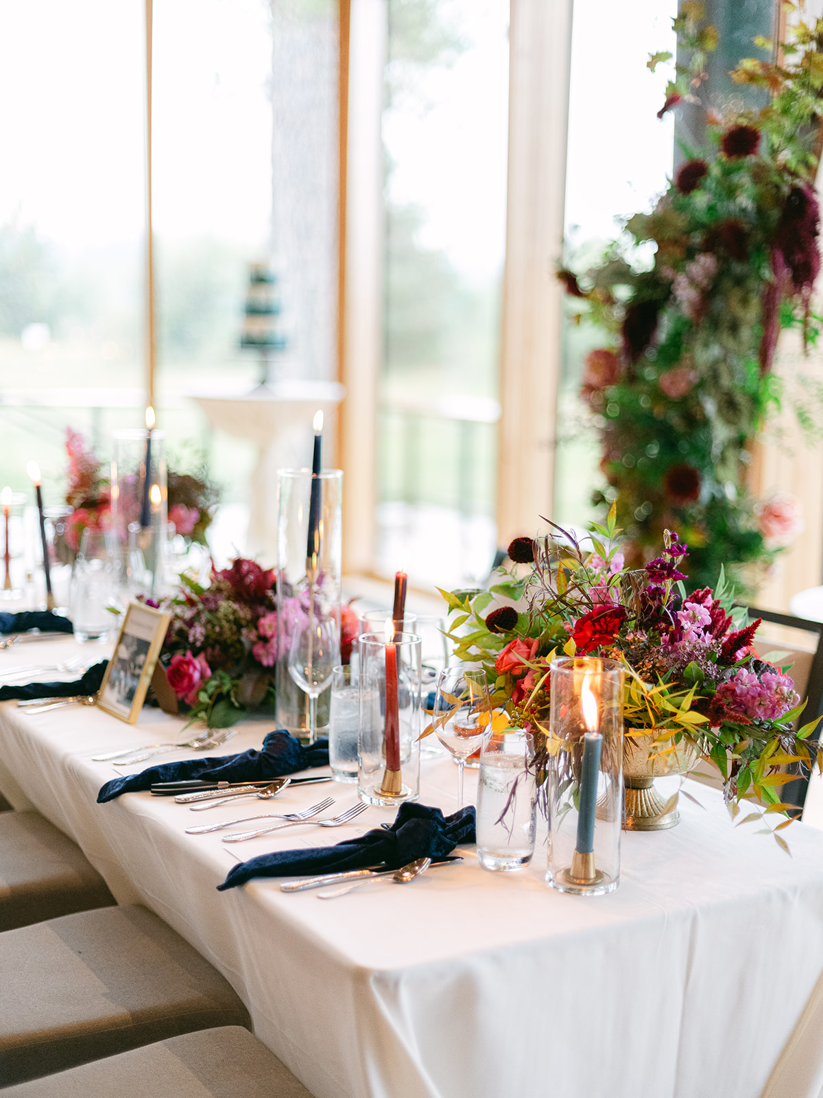 colorful centerpiece candles