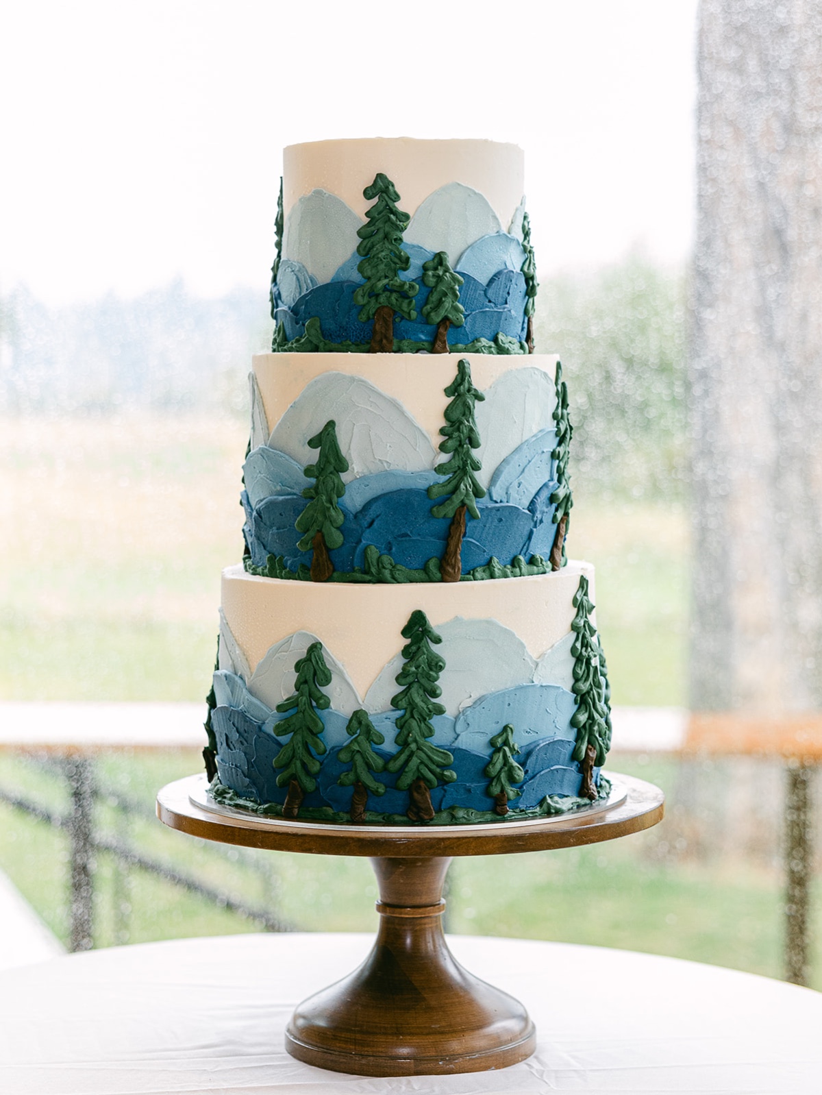 forest inspired wedding cake