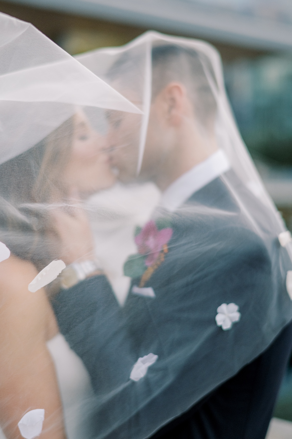 wedding portraits under veil