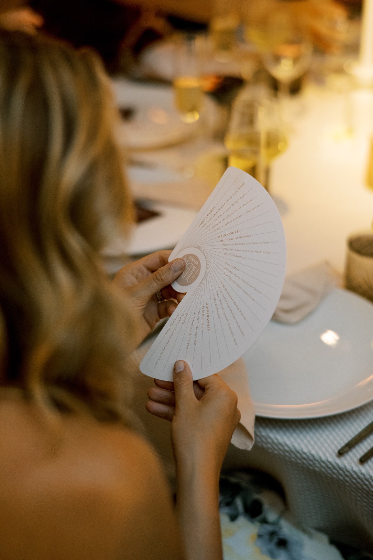 half circle wedding menu