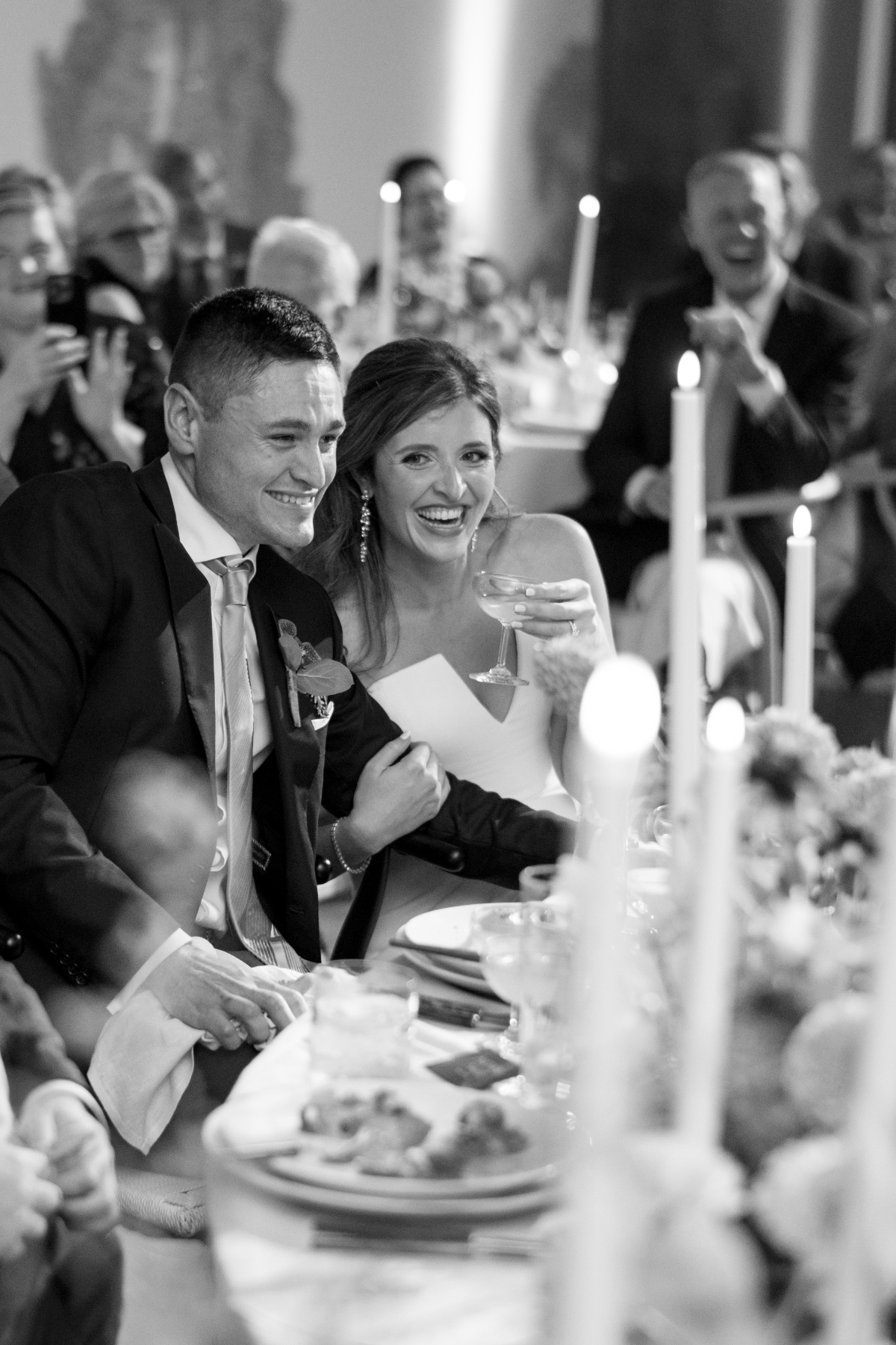candlelit wedding reception