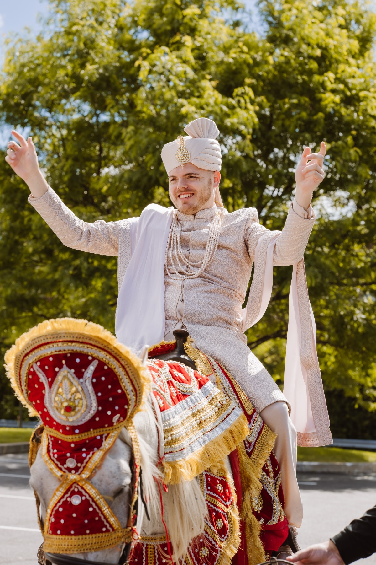 ivory indian groom attire
