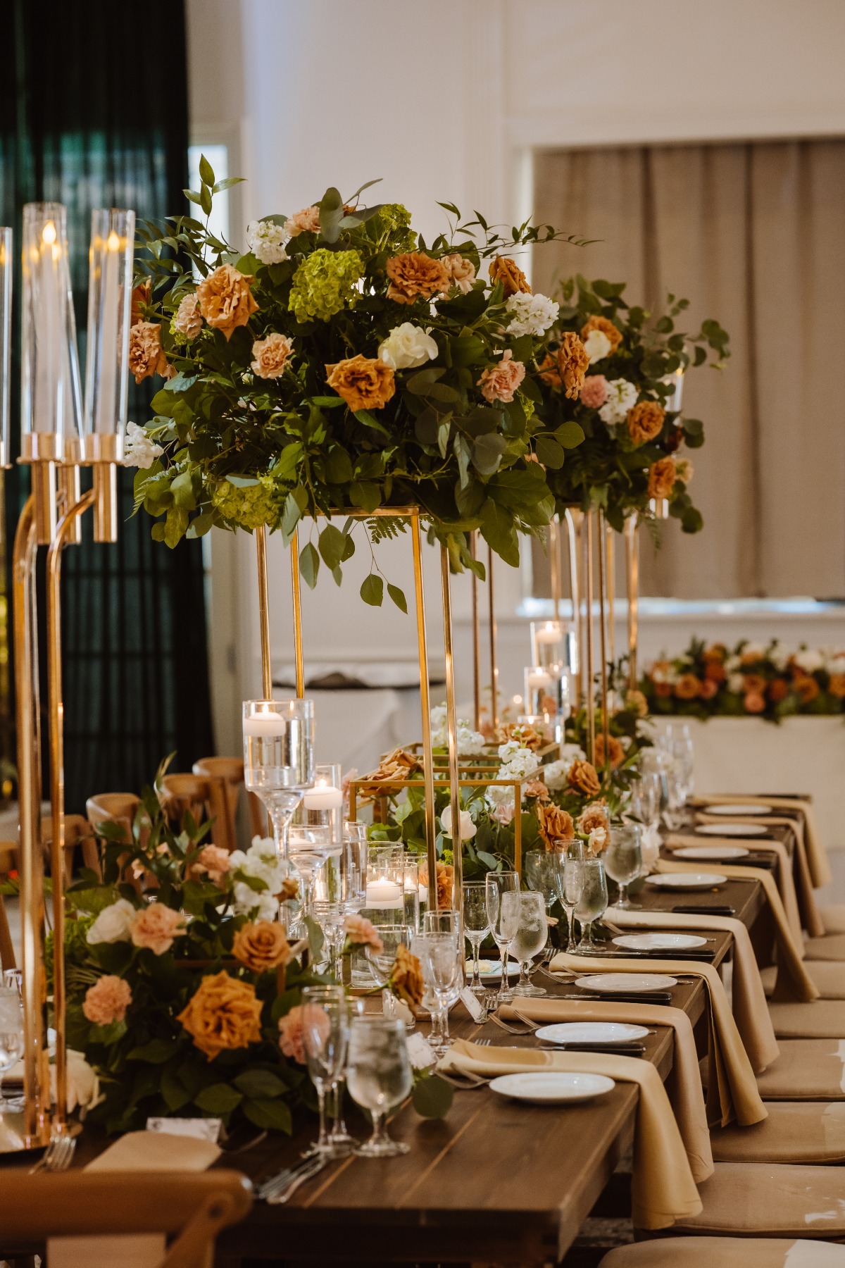 orange and ivory wedding flowers