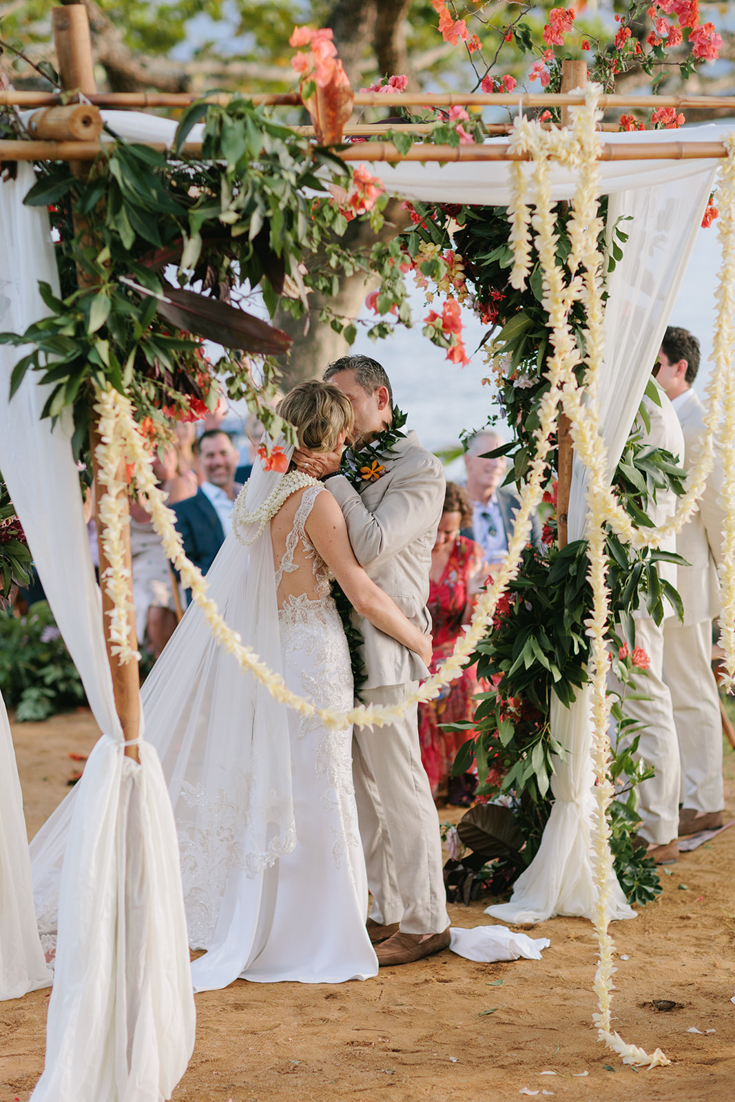 draped florals for ceremony structure