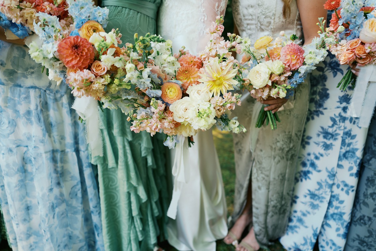 floral print bridesmaid dresses