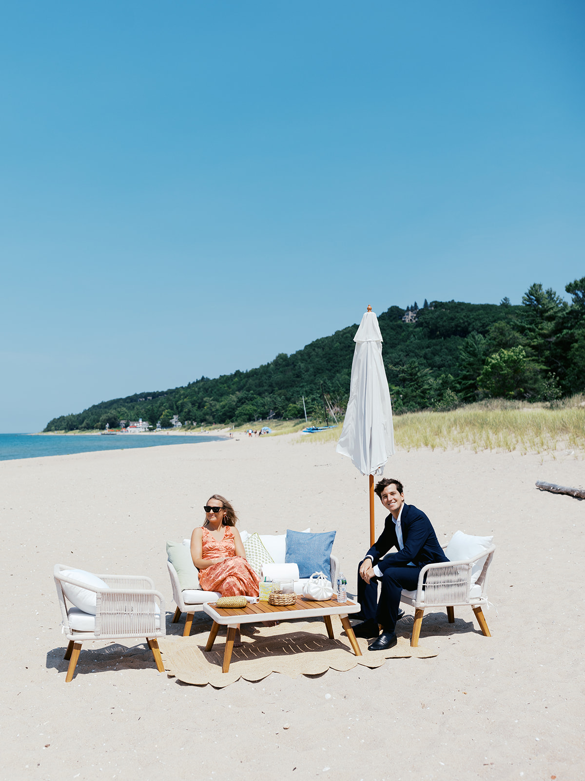 beach cocktail hour lounge set up ideas