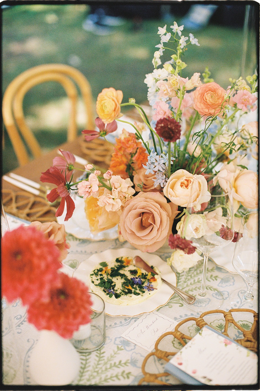 floral butter for wedding tables