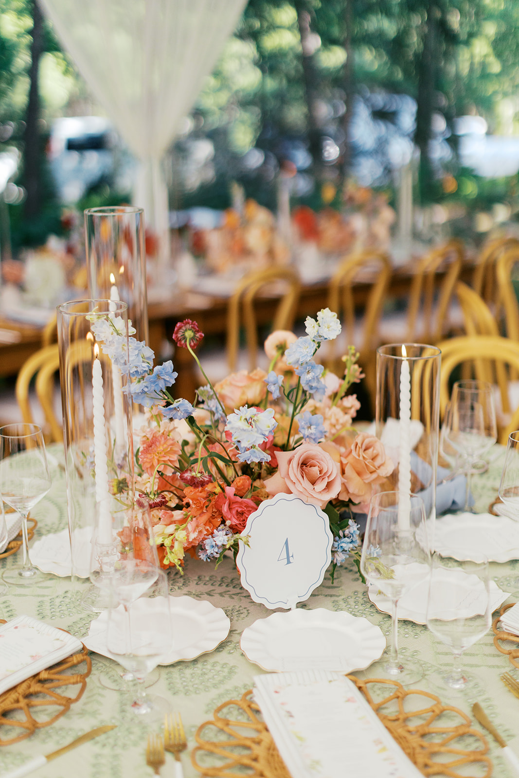 pastel tented wedding reception