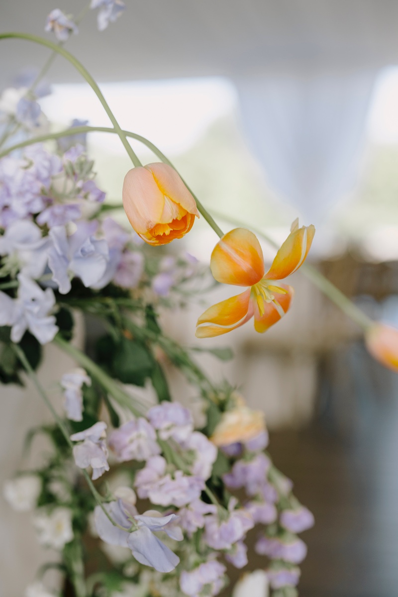 pastel tulip wedding flowers