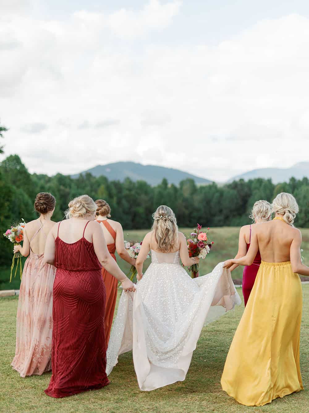 Rainy Day Mountain Wedding Bold Color