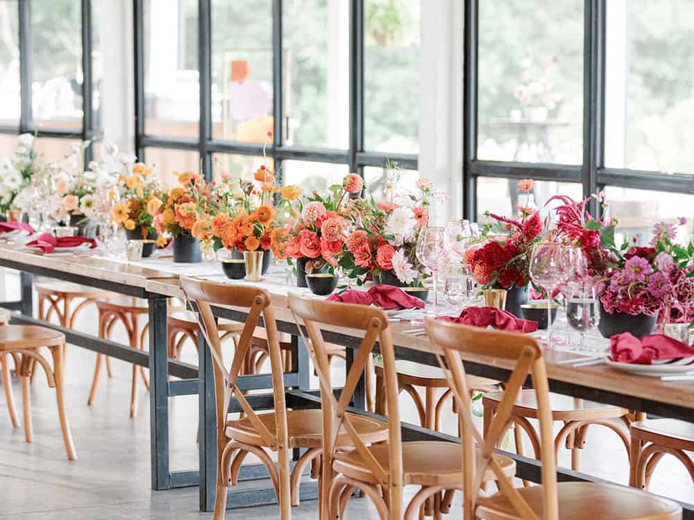 Rainy Day Mountain Wedding Bold Color