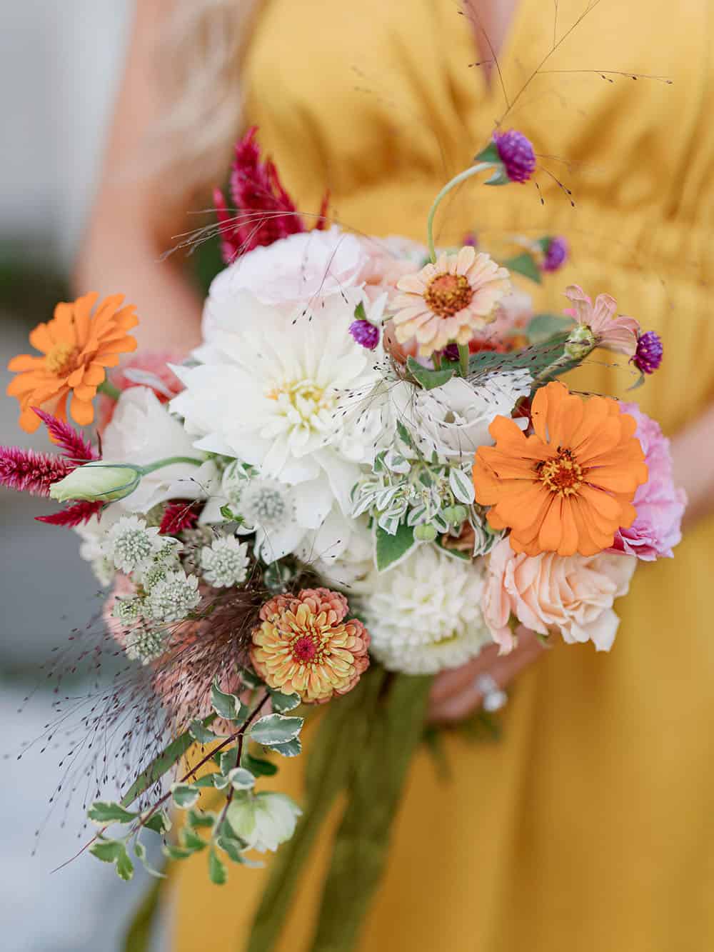 Rainy Day Mountain Wedding Bold Color