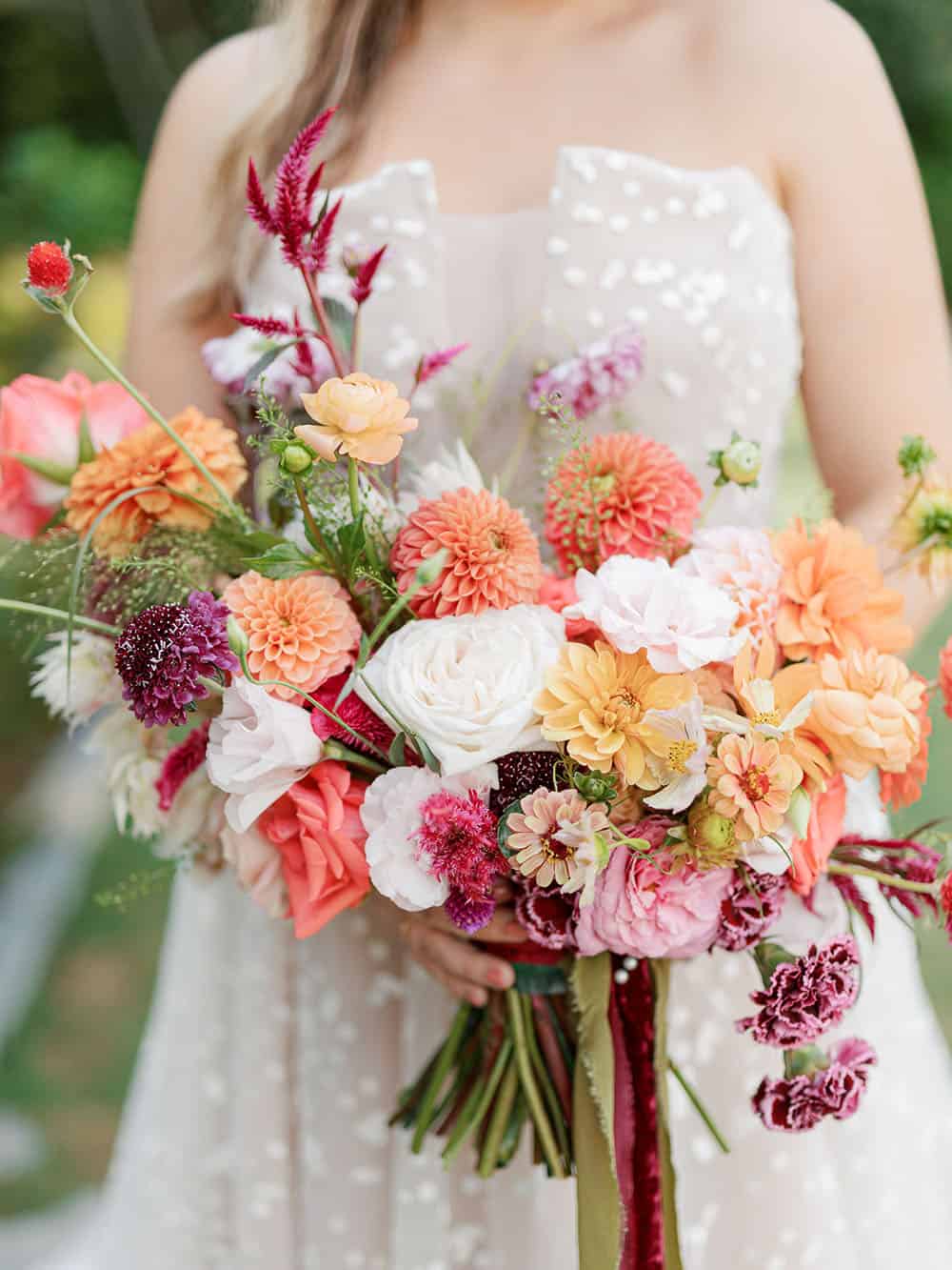 Rainy Day Mountain Wedding Bold Color