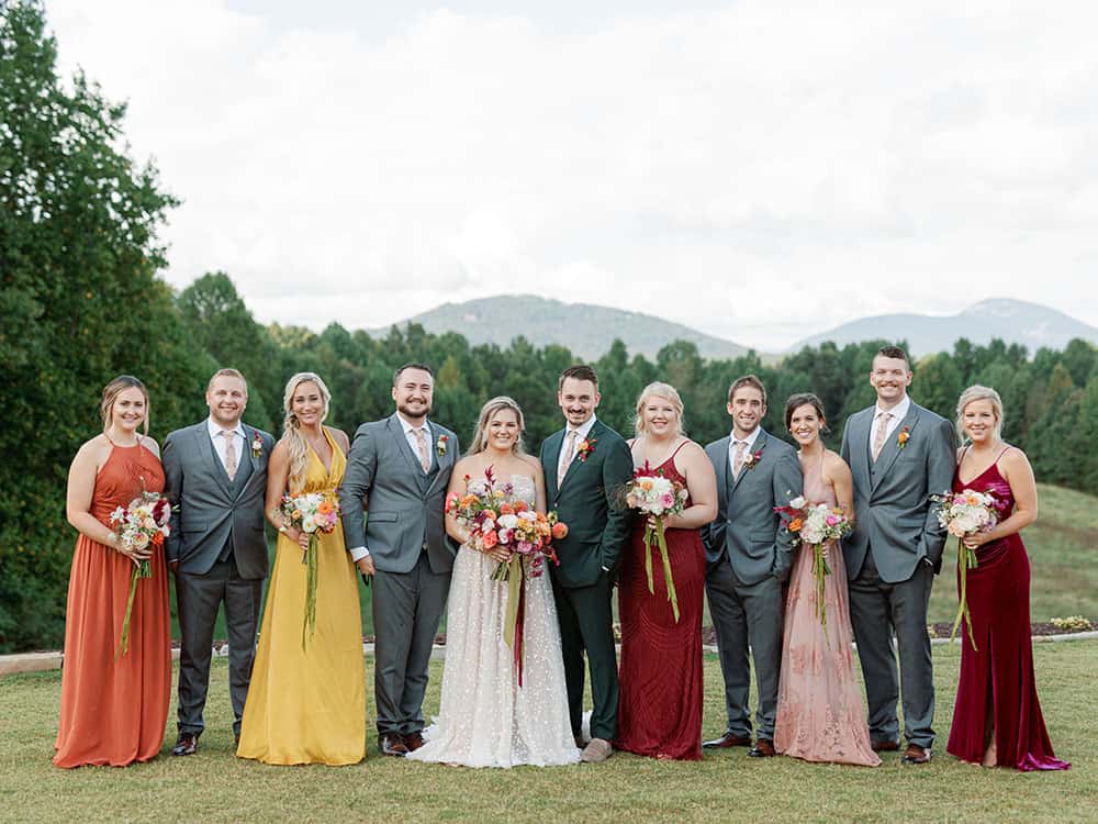 Rainy Day Mountain Wedding Bold Color