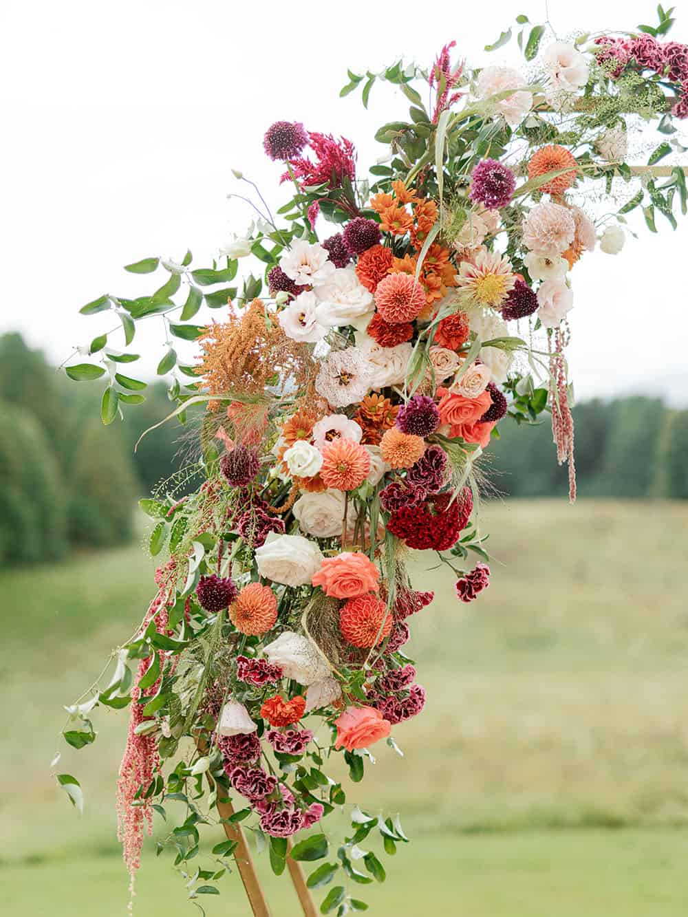 Rainy Day Mountain Wedding Bold Color