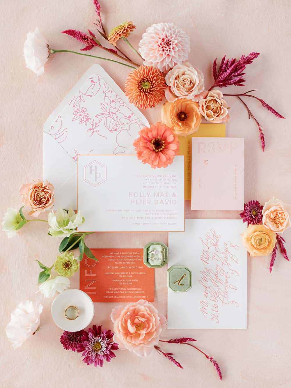 Rainy Day Mountain Wedding Bold Color