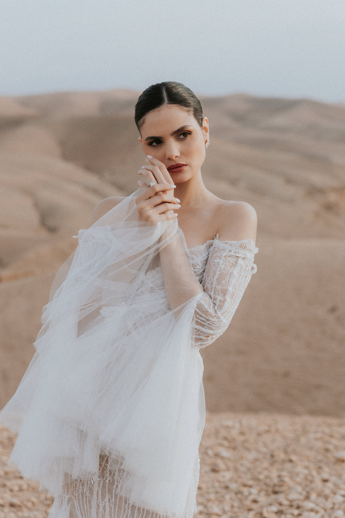 bell sleeve wedding dress