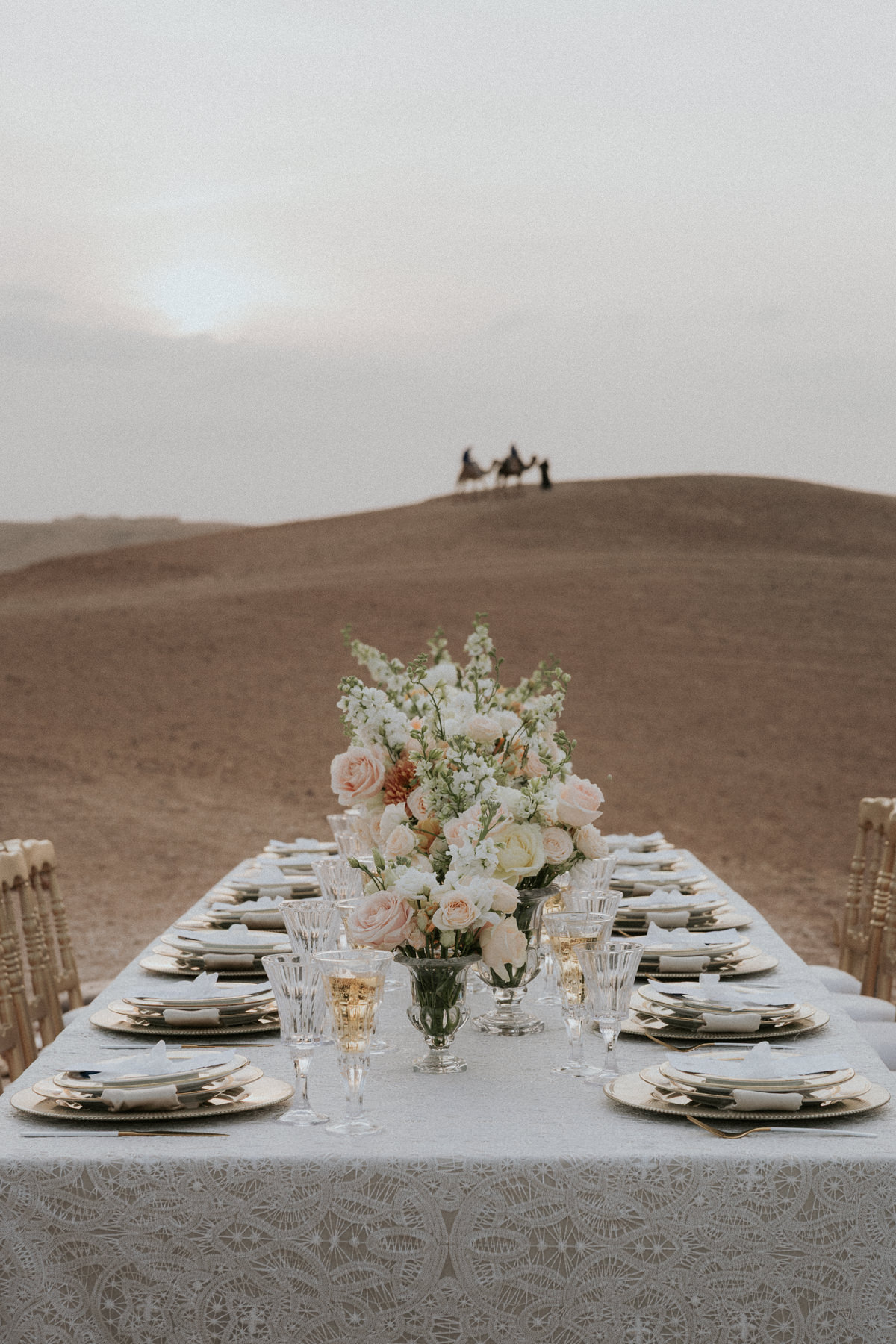 desert wedding reception