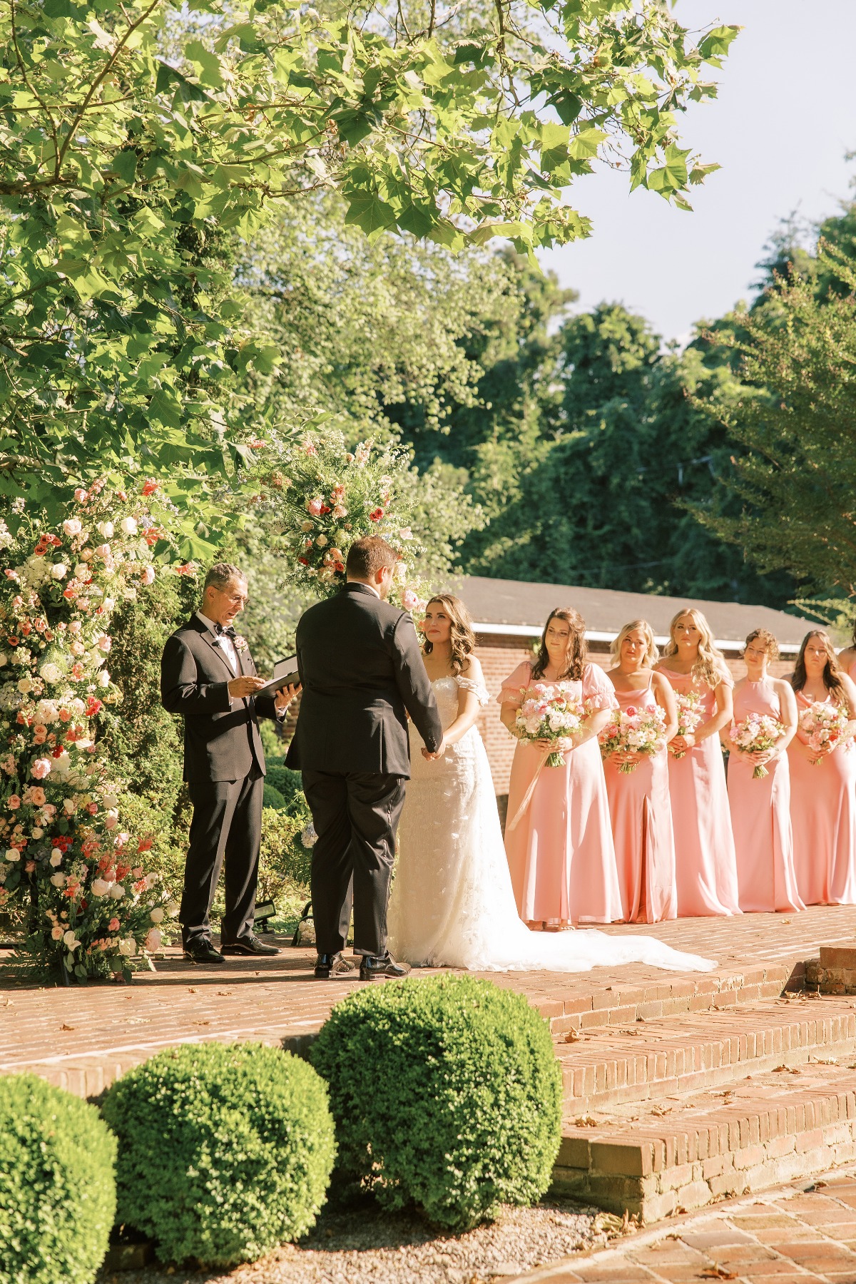 brick patio wedding cermeony