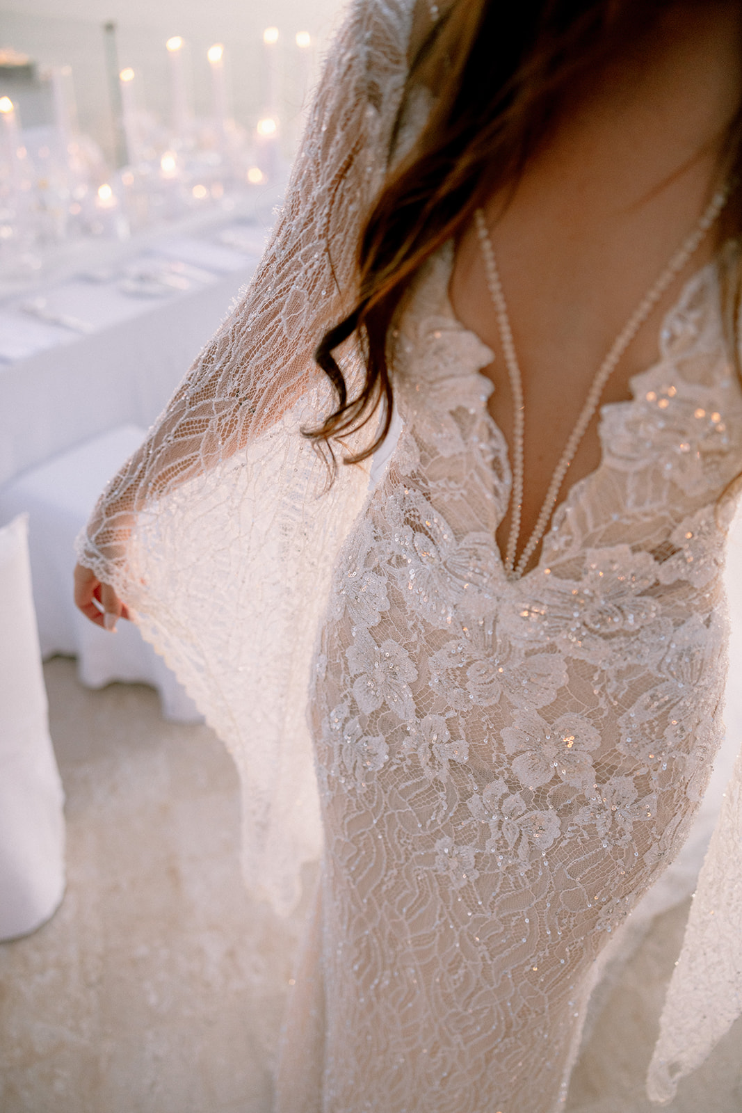 beaded lace wedding gown by galia lahav