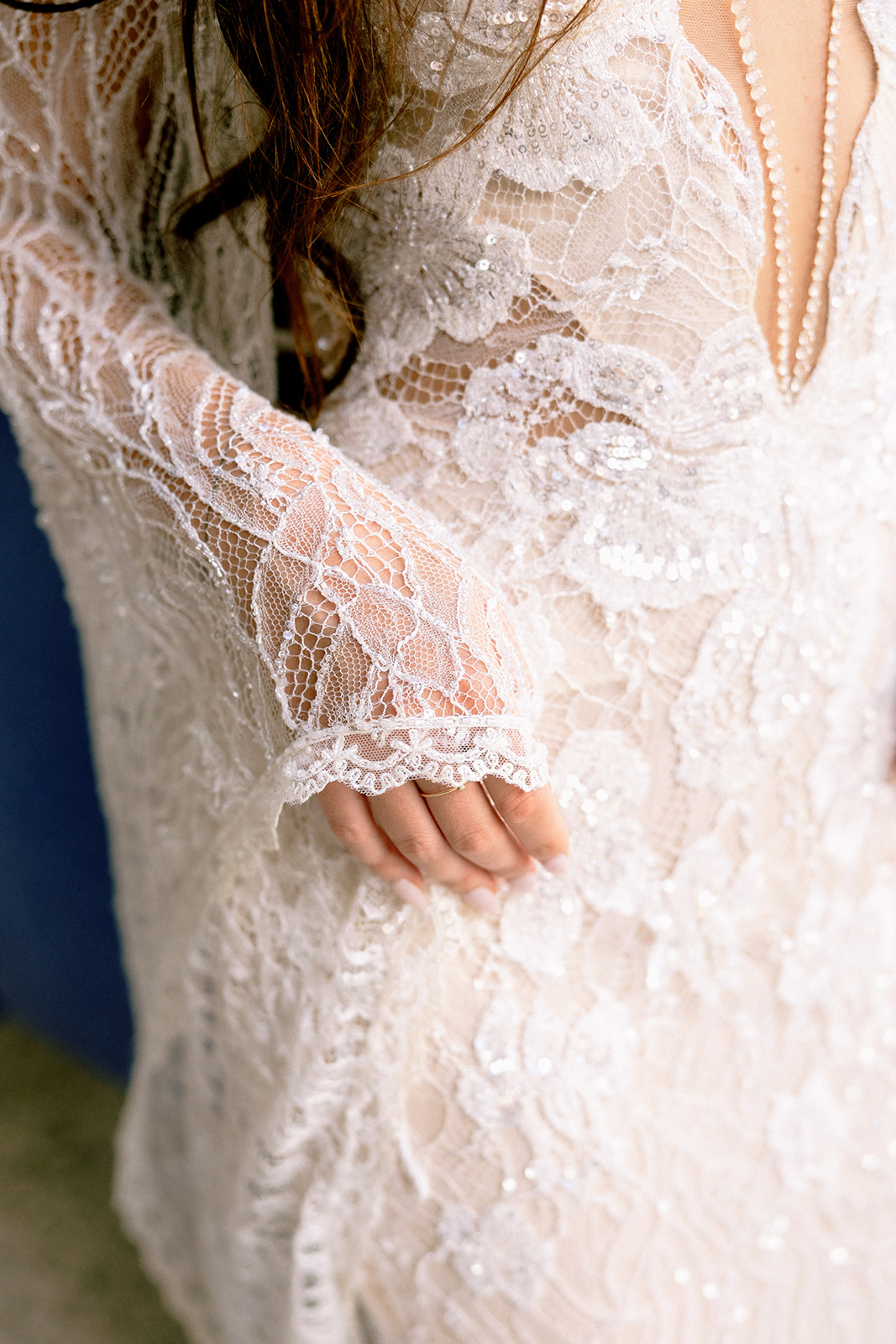 lace sleeved wedding gown by galia lahav